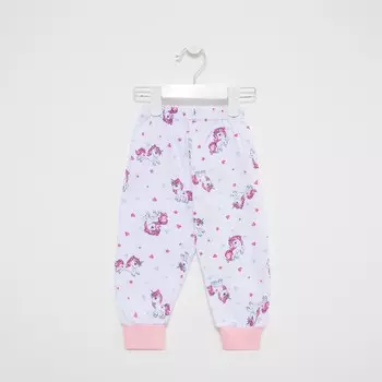 Штанишки детские, цвет белый/розовый, рост 68 см