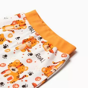 Штанишки детские, цвет белый/тигрята, рост 86 см