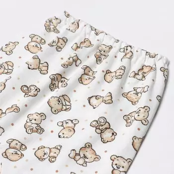 Штанишки детские, цвет бежевый/мишки, рост 74 см