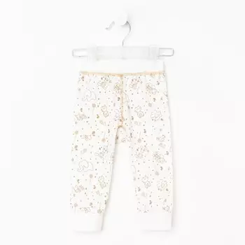 Штанишки детские, цвет бежевый/зоопарк, рост 62 см