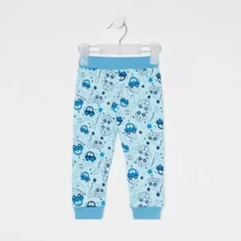 Штанишки детские, цвет голубой/машинки, рост 74 см