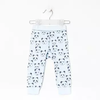Штанишки детские, цвет голубой/панда, рост 62 см