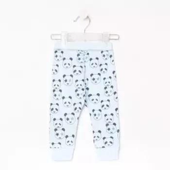 Штанишки детские, цвет голубой/панда, рост 80 см