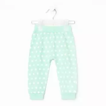 Штанишки детские, цвет ментол/горох, рост 68 см