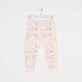 Штанишки детские, цвет молочный/розовый, рост 80 см см