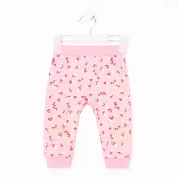 Штанишки детские, цвет розовый/цветы, рост 62 см