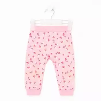 Штанишки детские, цвет розовый/цветы, рост 68 см