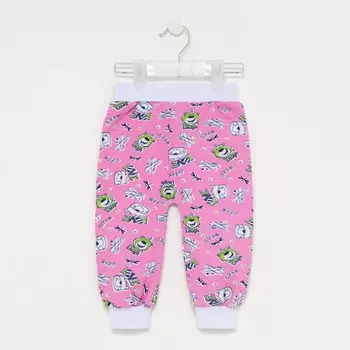 Штанишки детские, цвет розовый/мишки, рост 80