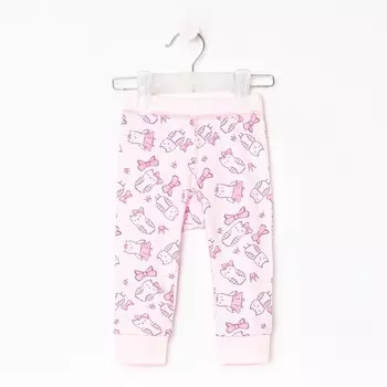 Штанишки детские, цвет розовый/сова, рост 80 см