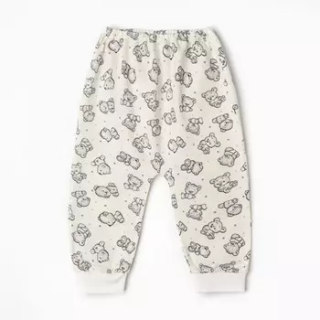 Штанишки детские, цвет серый/мишки, рост 62 см