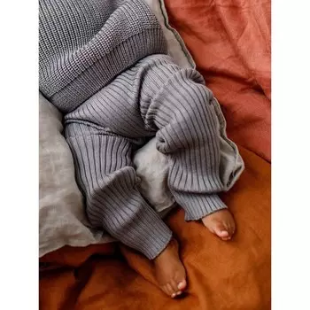 Штаны вязаные детские Amarobaby Pure Love Comfy, рост 92, цвет серый