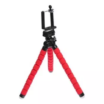 Штатив-тренога Luazon настольный, для телефона, гибкие ножки, 26 см, красный