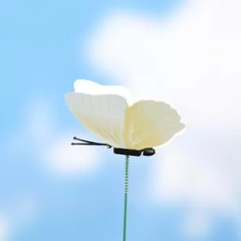 Штекер садовый «Бабочка эдра», 7 см, h=30 см, белый