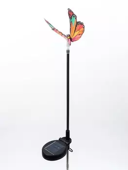 Штекер с подсветкой «Бабочка Адриа», на солнечной батарее, розовая, 1270 см