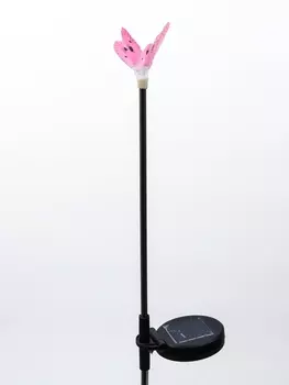 Штекер с подсветкой «Бабочка Клео», на солнечной батарее, красная, 870 см