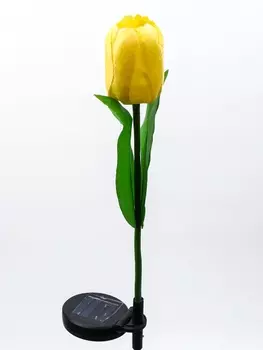 Штекер с подсветкой «Тюльпан», на солнечной батарее, желтый, 870 см