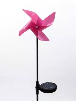 Штекер с подсветкой «Ветерок», на солнечной батарее, розовый, 1970 см