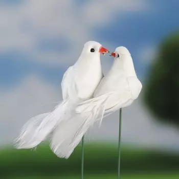 Штекер садовый «Голуби», 1154 см, белый