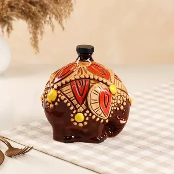 Штоф сувенирный "Слон", цветной, керамика, 0.8 л