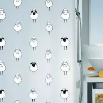 Штора декор. для ванной комнаты PEVA(LANA-черн)180x200см