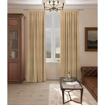 Штора «Дерби», размер 150x260 см, цвет песочный