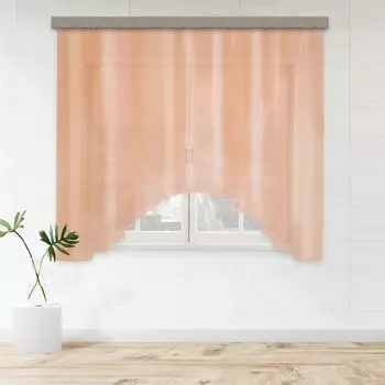 Штора для кухни вуаль-однотонная арка 285х160 см, св.персик, 100% полиэстер