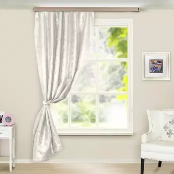 Штора для кухни Жаксатин 135*180 см, молочный, пэ, 1шт