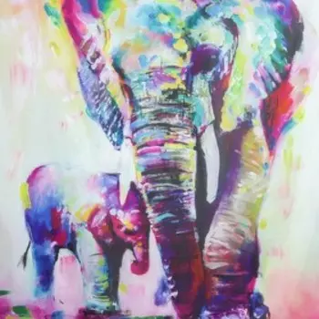 Штора для ванной Доляна «Акварельные слоны», с люверсами, 180×180 см, полиэстер