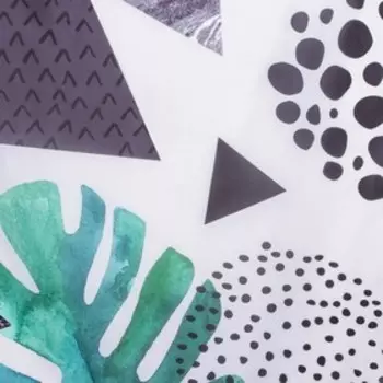 Штора для ванной Доляна Monstera, с люверсами, 180×180 см, полиэстер