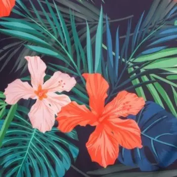 Штора для ванной Доляна «Тропики», с люверсами, 180×180 см, полиэстер