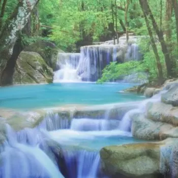 Штора для ванной Доляна «Водопад», с люверсами, 180×180 см, полиэстер