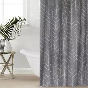 Штора для ванной «Этель. Ёлочка», 180180 см, серая