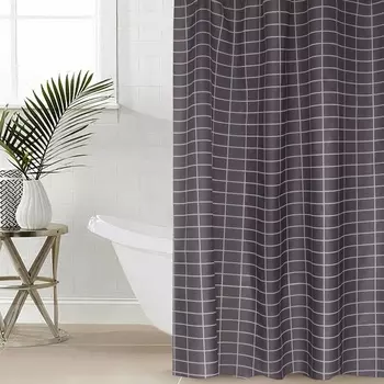 Штора для ванной «Этель. Клетка», 180180 см, серая