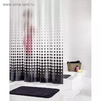Штора для ванной комнаты 180х200 см Blacky, цвет черный