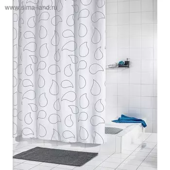 Штора для ванной комнаты 180х200 см Gota, цвет белый
