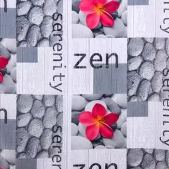 Штора для ванной комнаты Доляна «Камни и цветы», 180×180 см, полиэстер