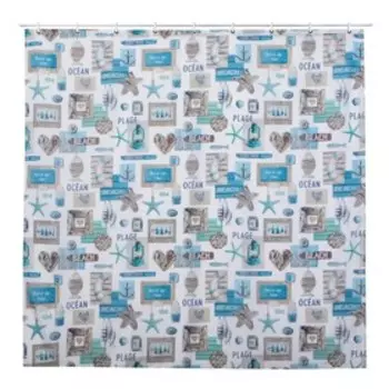 Штора для ванной комнаты Доляна «Морской элемент», 180×180 см, полиэстер