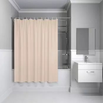 Штора для ванной комнаты IDDIS, PE P01PE18i11, 200х180 см, бежевый