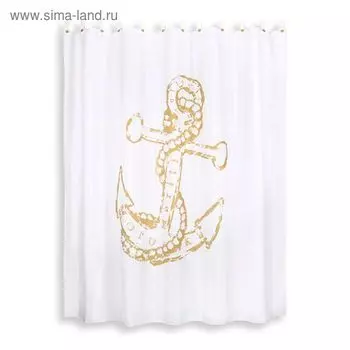 Штора для ванной комнаты Maritime yellow, ткань, 200 х 200 см