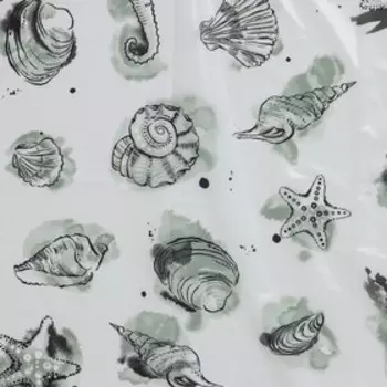 Штора для ванной «Посейдон», 180180 см, чёрная