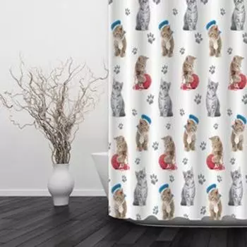 Штора для ванной «Котята», 180 х 180 см