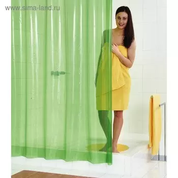 Штора для ванных комнат Brillant, цвет зелёный, 180х200 см