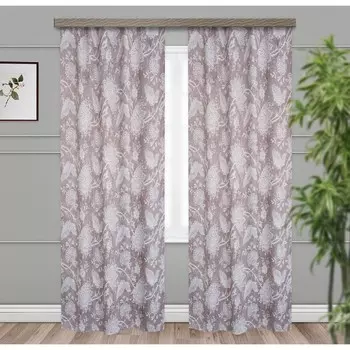 Штора "Королевский цветок" 160х260 см, блэкаут, коричневый, пэ