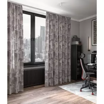 Штора «Мегаполис», размер 200x260 см, цвет платина