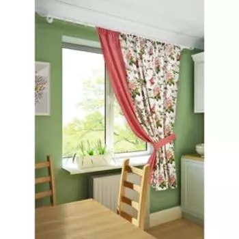 Штора на тесьме Luly Red, размер 175x175 cм