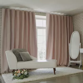 Штора портьерная «Этель» 270300 см, блэкаут, цвет розовый металл, пл. 210 г/м, 100% п/э