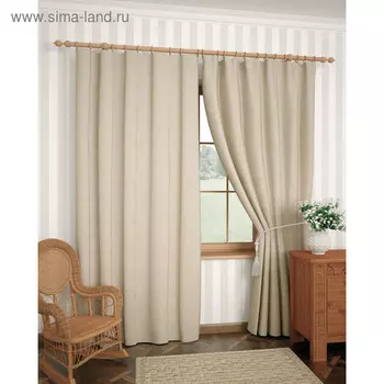 Штора портьерная, размер 145 х 260 см, бежевый
