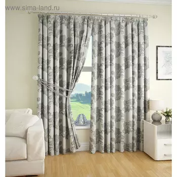 Штора портьерная, размер 200 х 260 см, серебряный