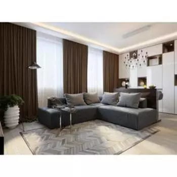 Штора портьерная, размер 200х270 см, блэкаут, лён, цвет коричневый №07