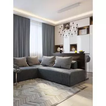 Штора портьерная, размер 200х270 см, блэкаут, лён, цвет серый